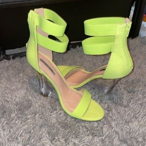 Neon Green Wedge Heel